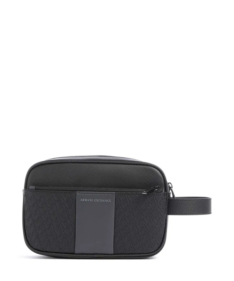 Armani Exchange William Borsa da toilette black/forged iron