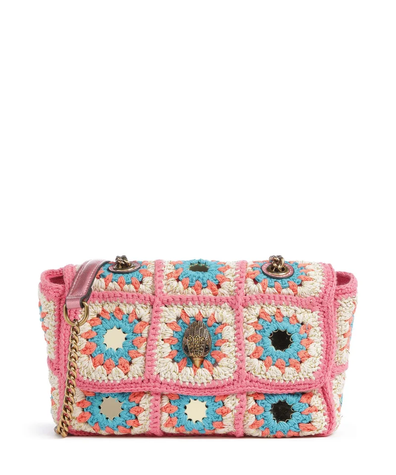 Kurt Geiger Kensington Crochet Borsa a tracolla pink combination