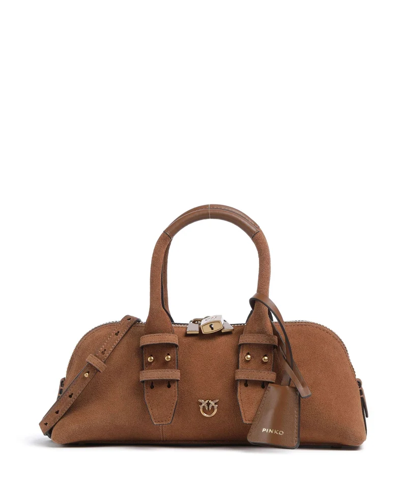 Pinko Bowling Horizontal Borsa a mano marrone/leone/antique gold