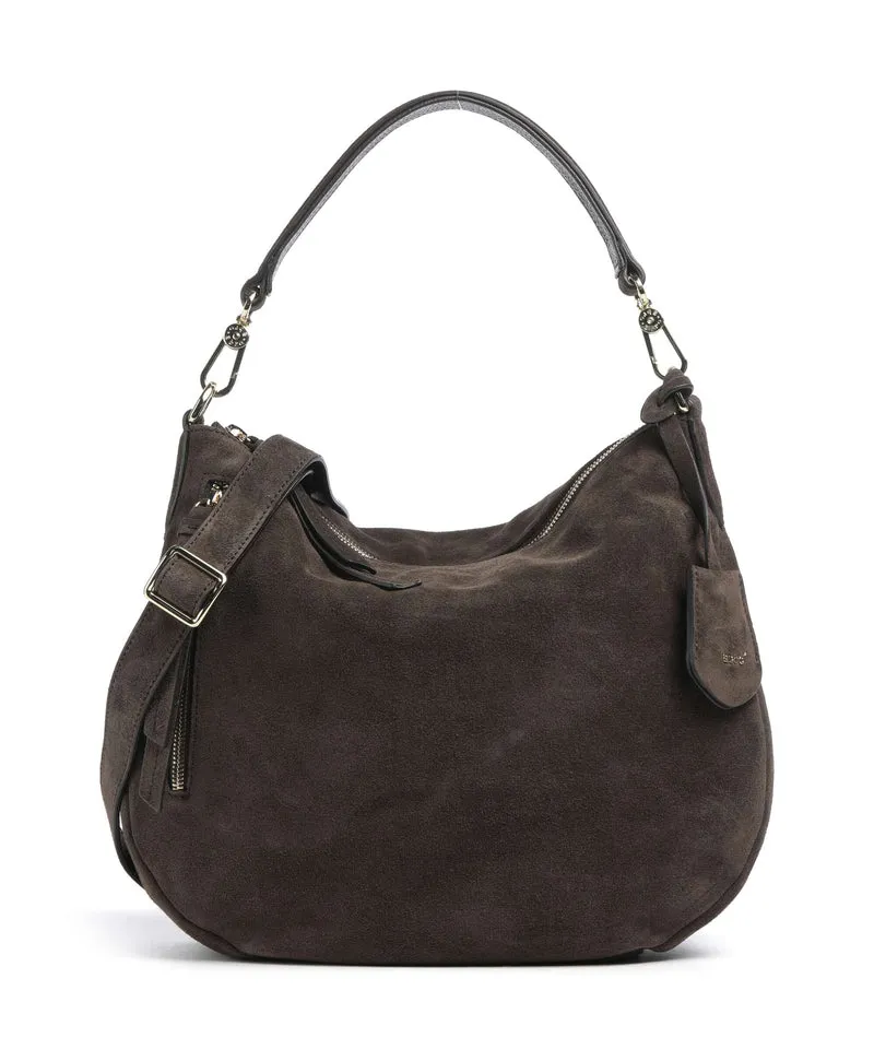 Abro Suede Juna Small Borsa hobo dark brown