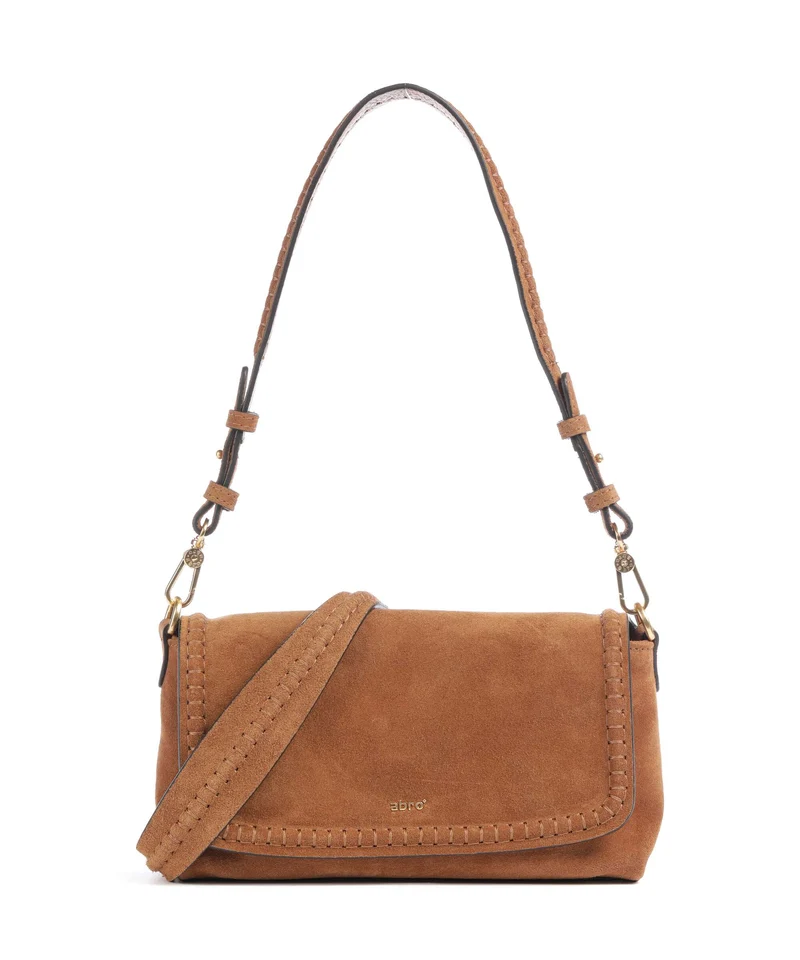 Abro Suede Signature Borsa a spalla cuoio