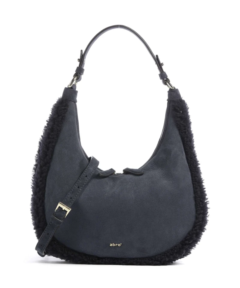 Abro Shearling Nana Mini Borsa a spalla navy