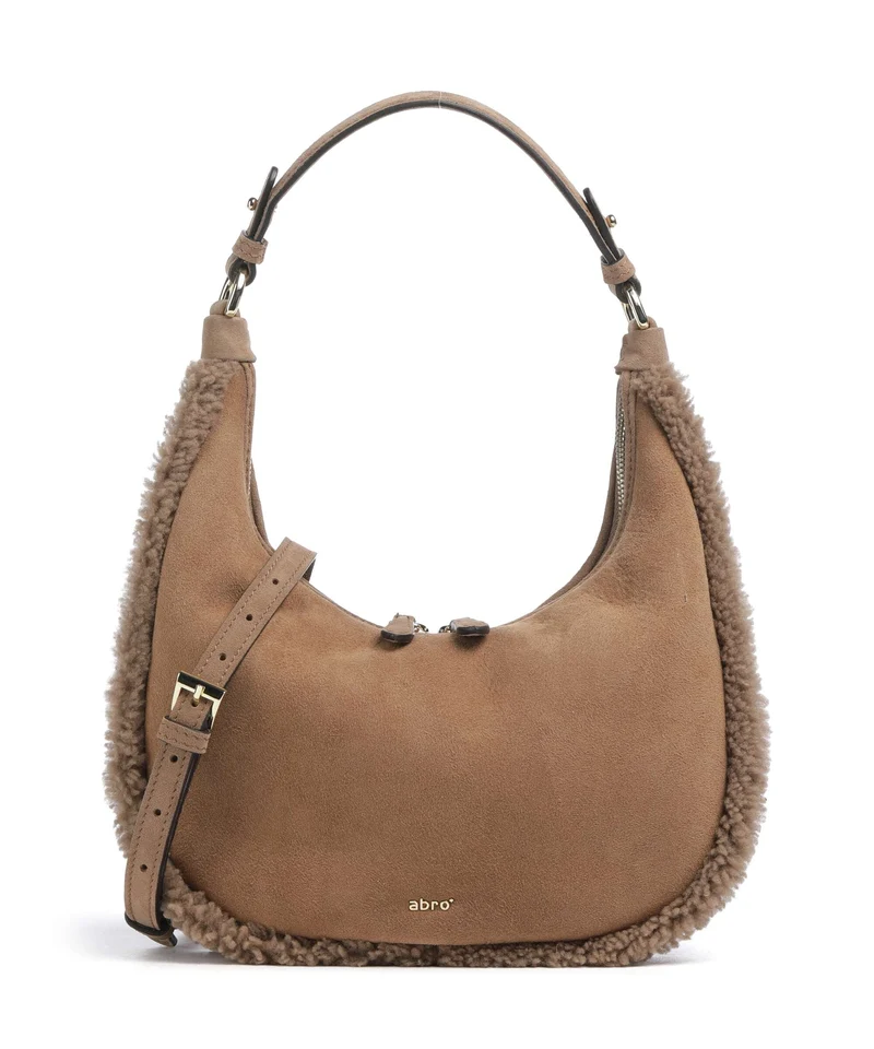 Abro Shearling Nana Mini Borsa a spalla cappuccino