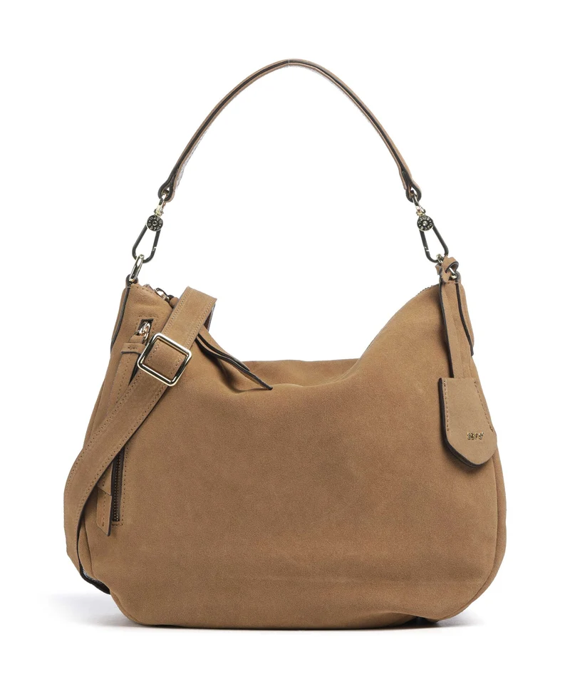Abro Suede Juna Small Borsa hobo cappuccino
