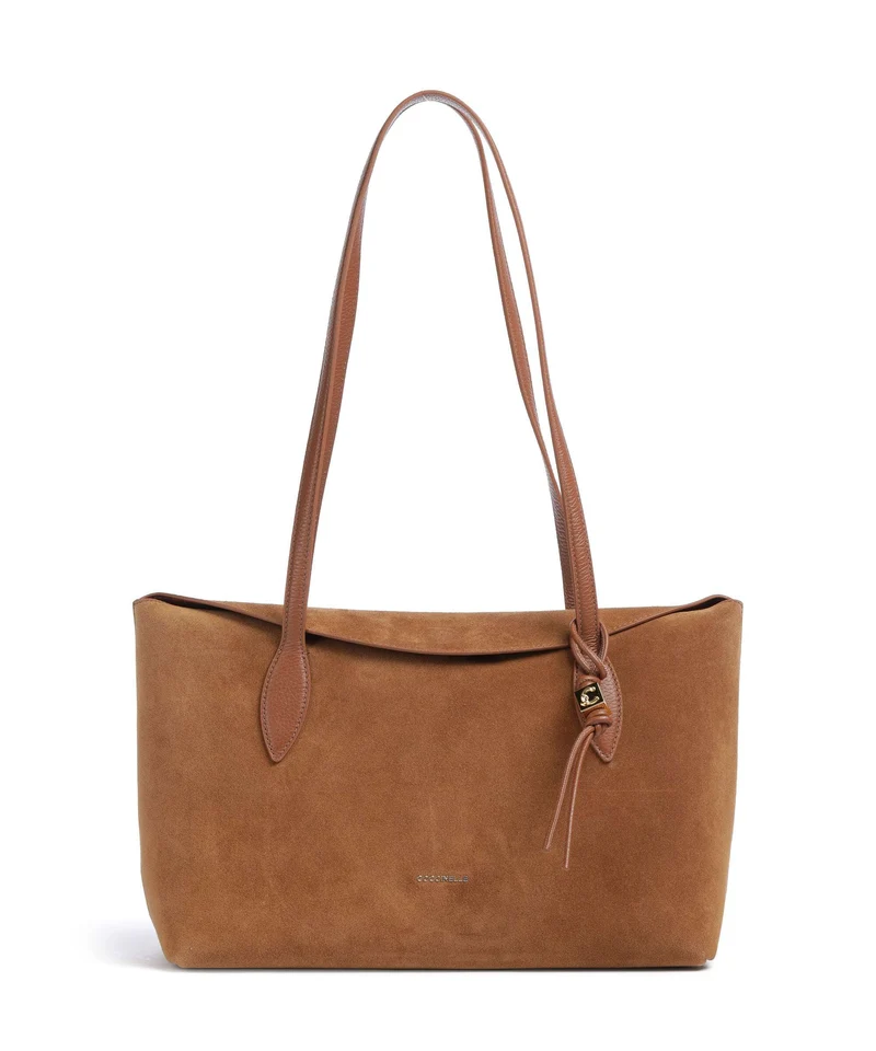 Coccinelle Thess Suede Borsa shopper cognac