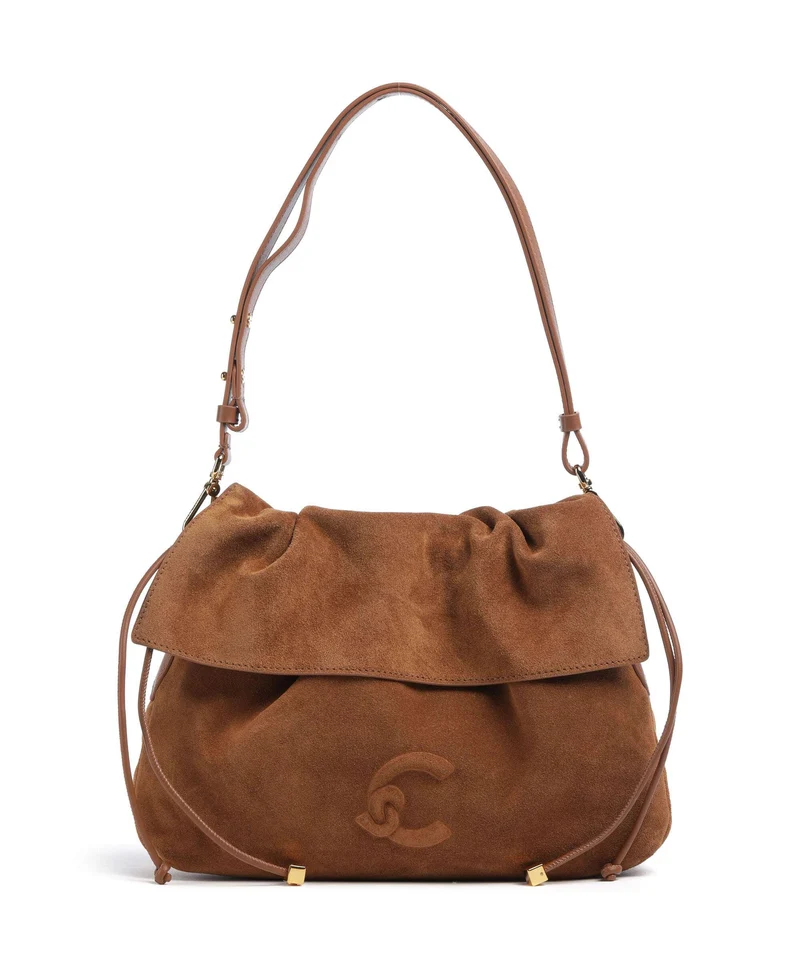 Coccinelle Lidia Suede Borsa hobo cognac