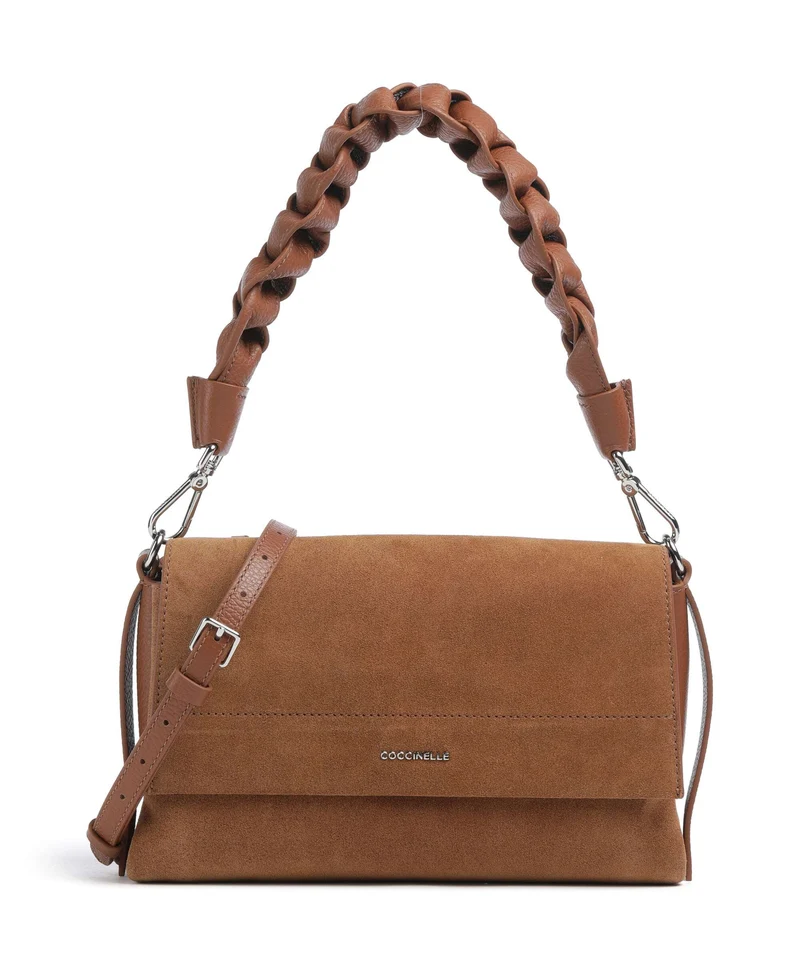 Coccinelle Boheme Suede Borsa a spalla cognac
