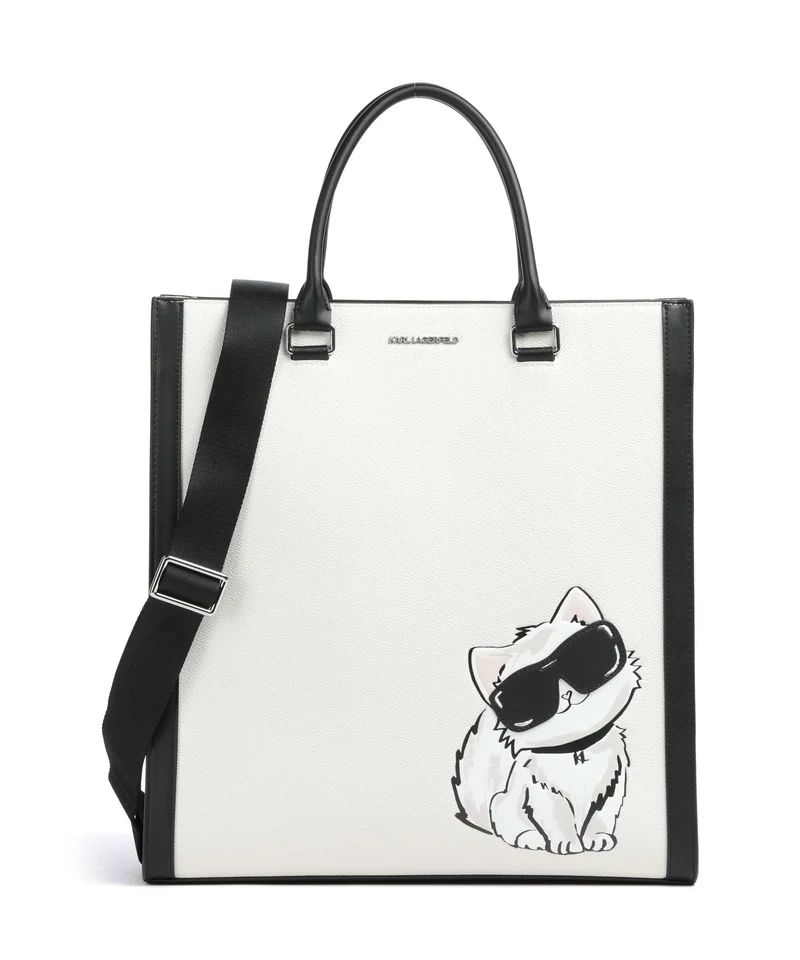 Karl Lagerfeld Ikon Choupette Borsa a mano off white