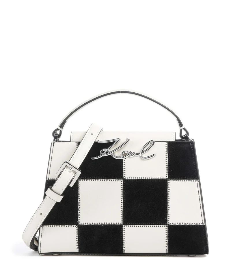 Karl Lagerfeld K/Signature Mini Borsa a mano black/white check