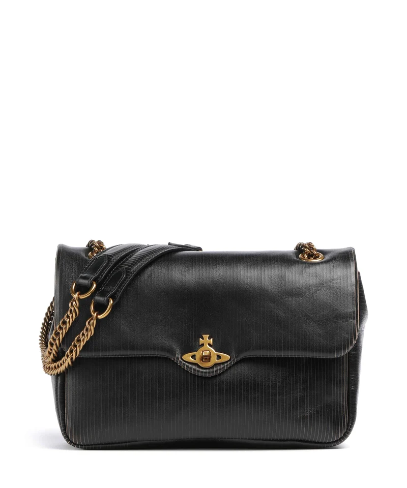 Vivienne Westwood Anita Laser Line Medium Borsa a spalla black/beige
