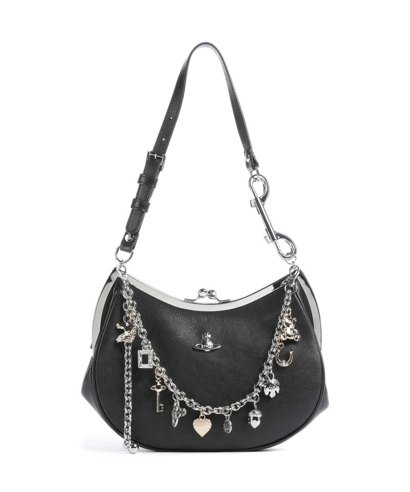 Vivienne Westwood Charm Frame Supple Borsa a spalla black