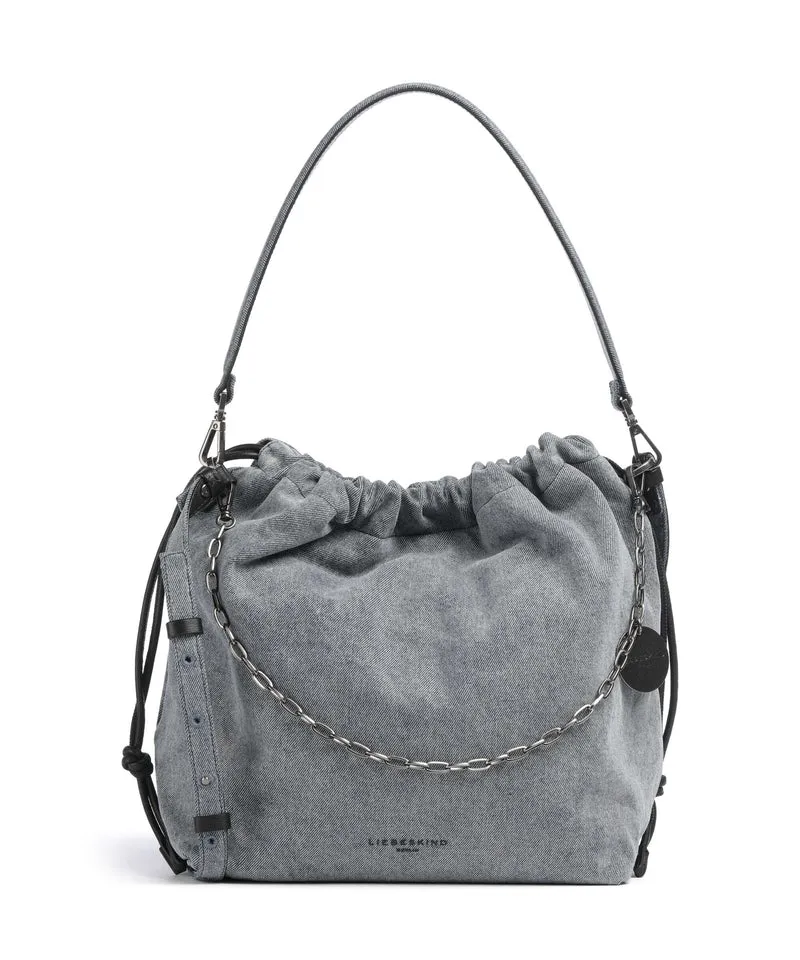 Liebeskind Lya II Denim M Borsa a secchiello blue denim