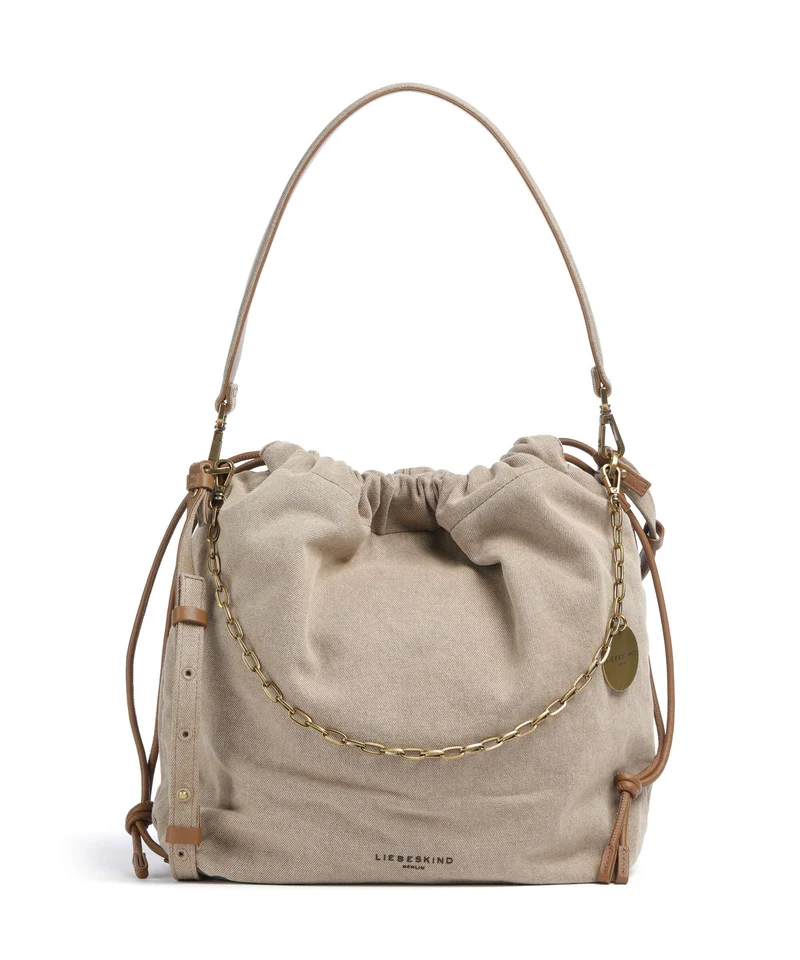 Liebeskind Lya II Denim M Borsa a secchiello beige