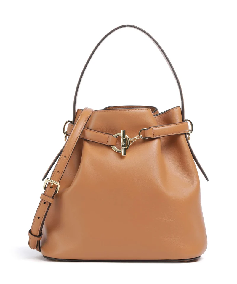 Lauren Ralph Lauren Blaike Medium Borsa a secchiello classic caramel