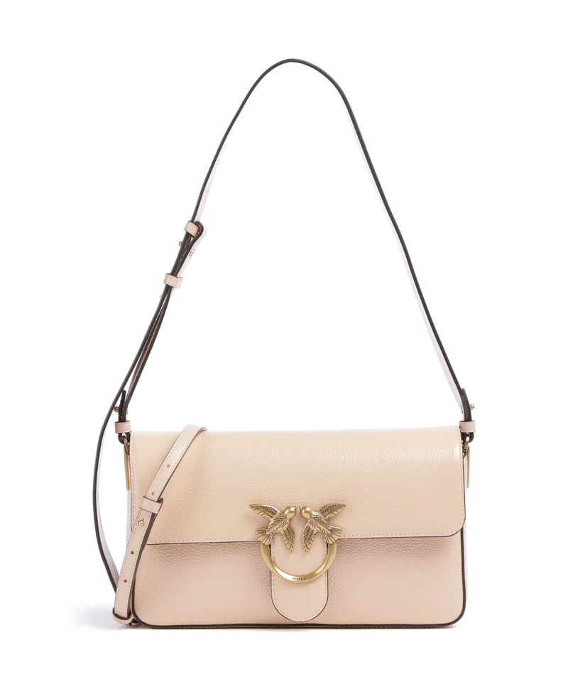Pinko Love One Classic Slouchy Borsa a spalla light pink/antique gold