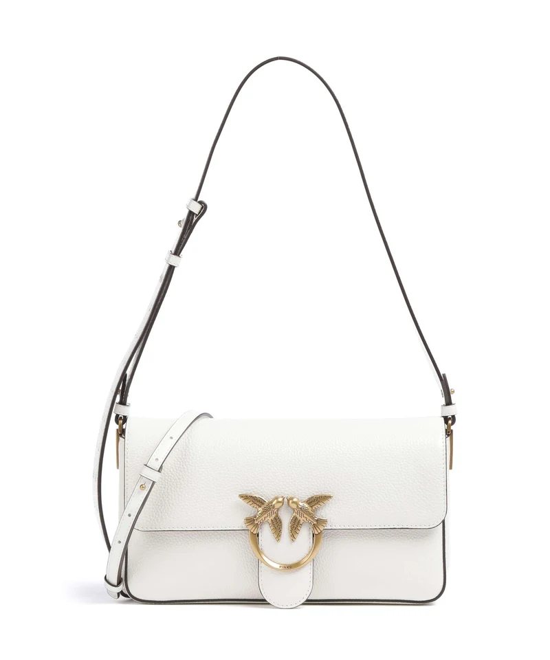 Pinko Love One Classic Slouchy Borsa a spalla bianco nembo/antique gold