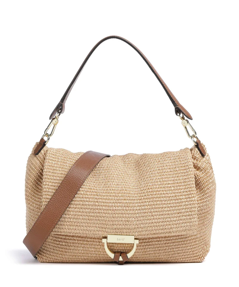 Abro Raffia Classica Temi Large Borsa a spalla natural