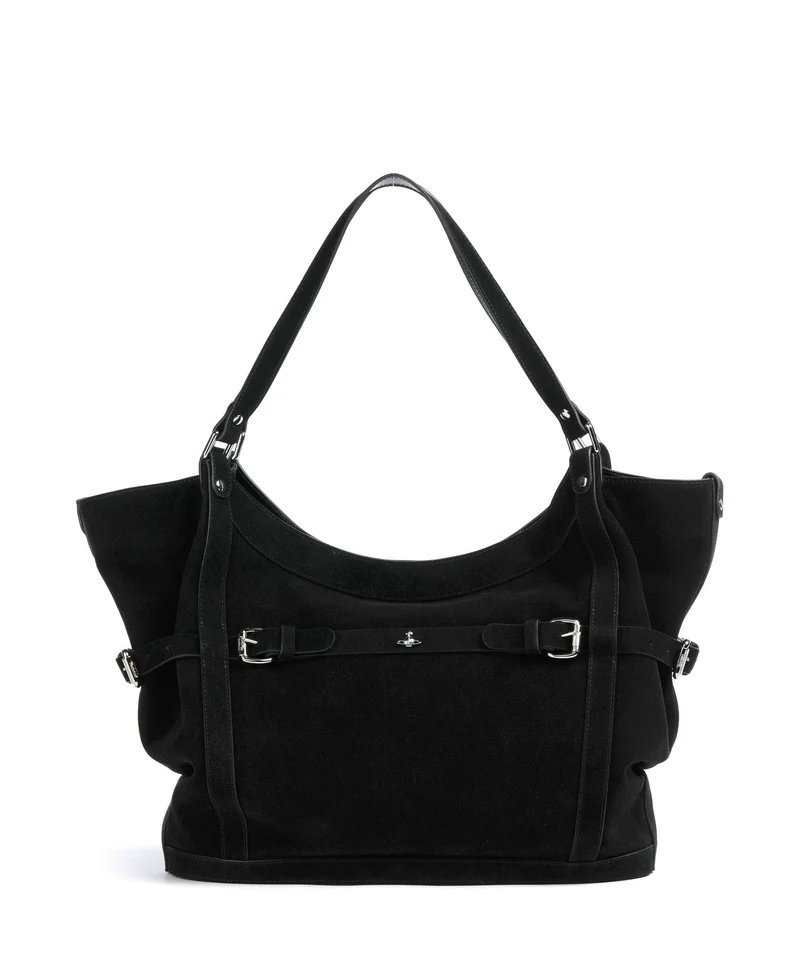 Vivienne Westwood Frankie Suede Large Borsa shopper black