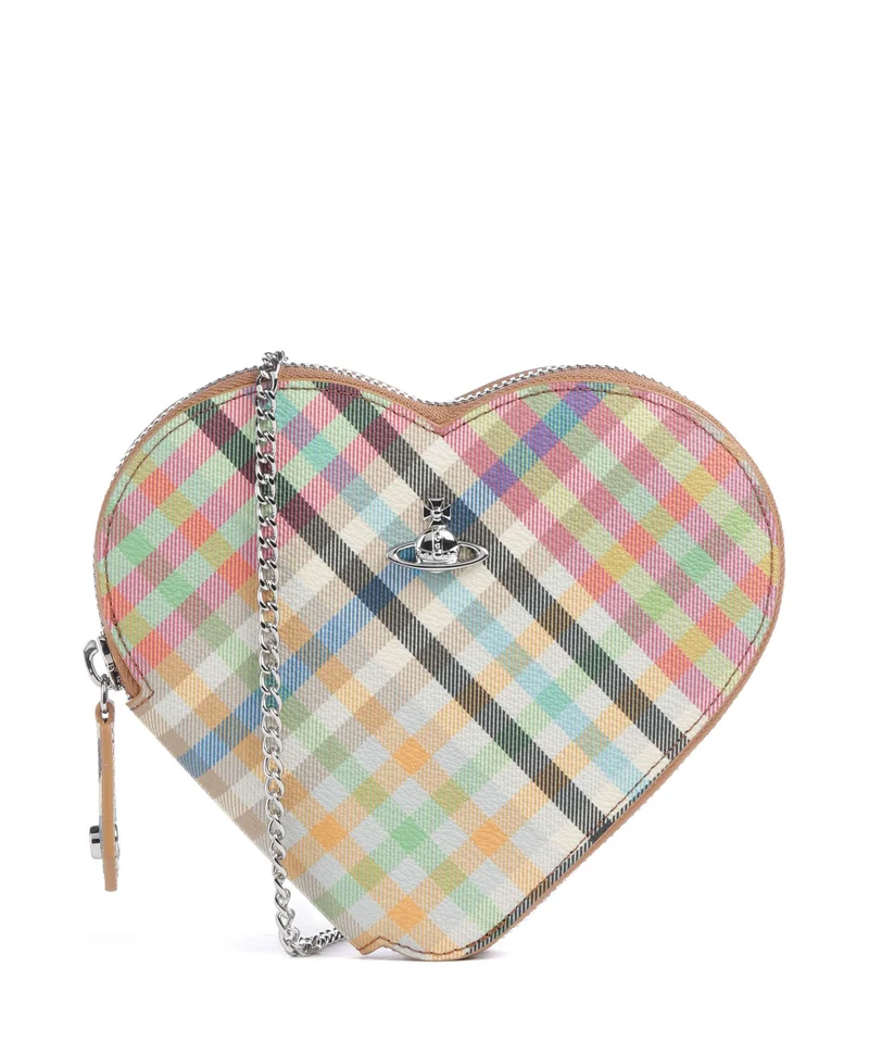 Vivienne Westwood Heart Buccia D'Arancia Borsa a tracolla heather plaid