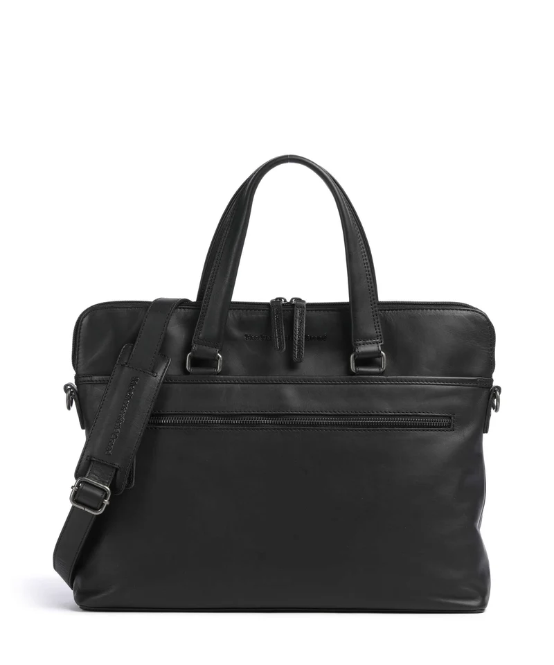 The Chesterfield Brand Wax Pull Up Cow Elvas Borsa porta pc black