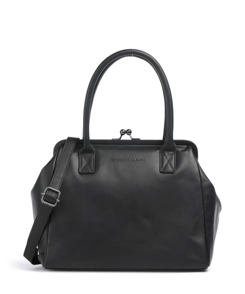 The Chesterfield Brand Wax Pull Up Cow Dorin Borsa a spalla black