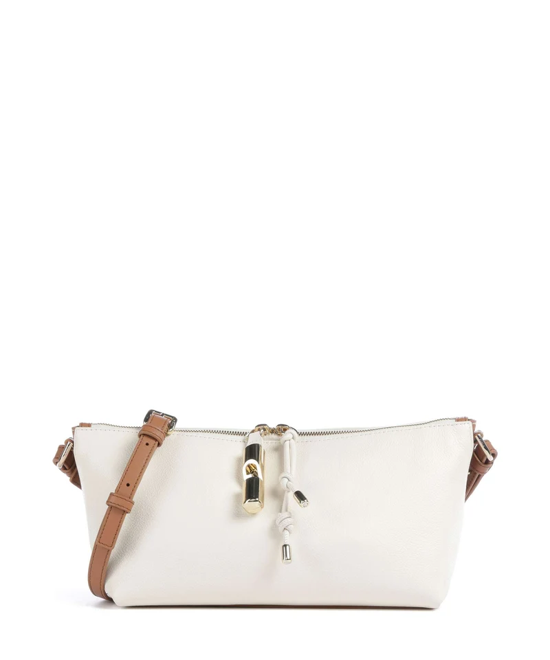 Furla Debby Mini Borsa a spalla panna/brandy