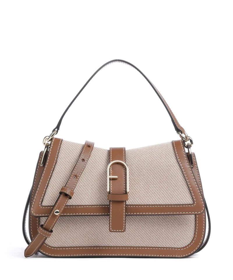 Furla Flow M Borsa a mano toni cognac