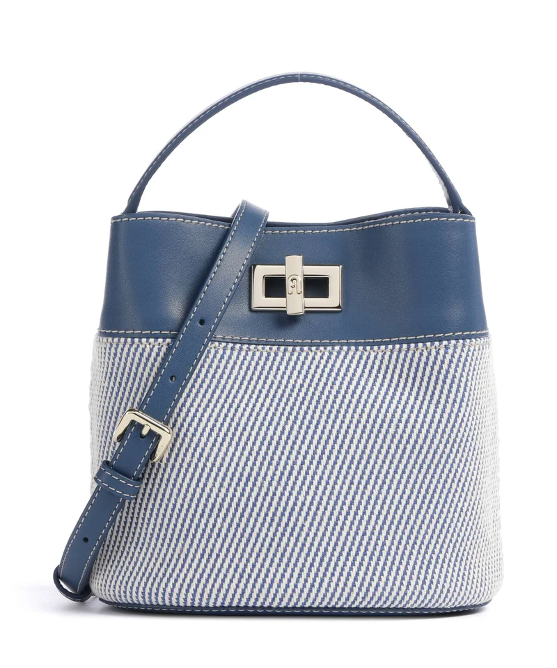 Furla Amelia Mini Borsa a secchiello toni indigo