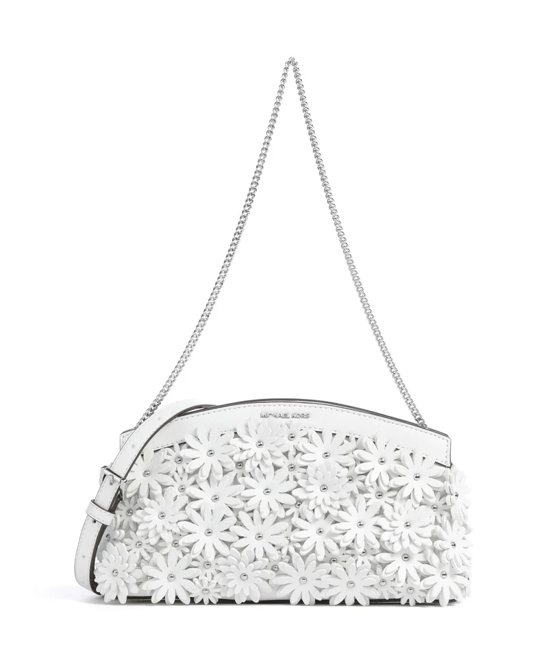 Michael Kors Athena Dome Chain Small Borsa a spalla optic white