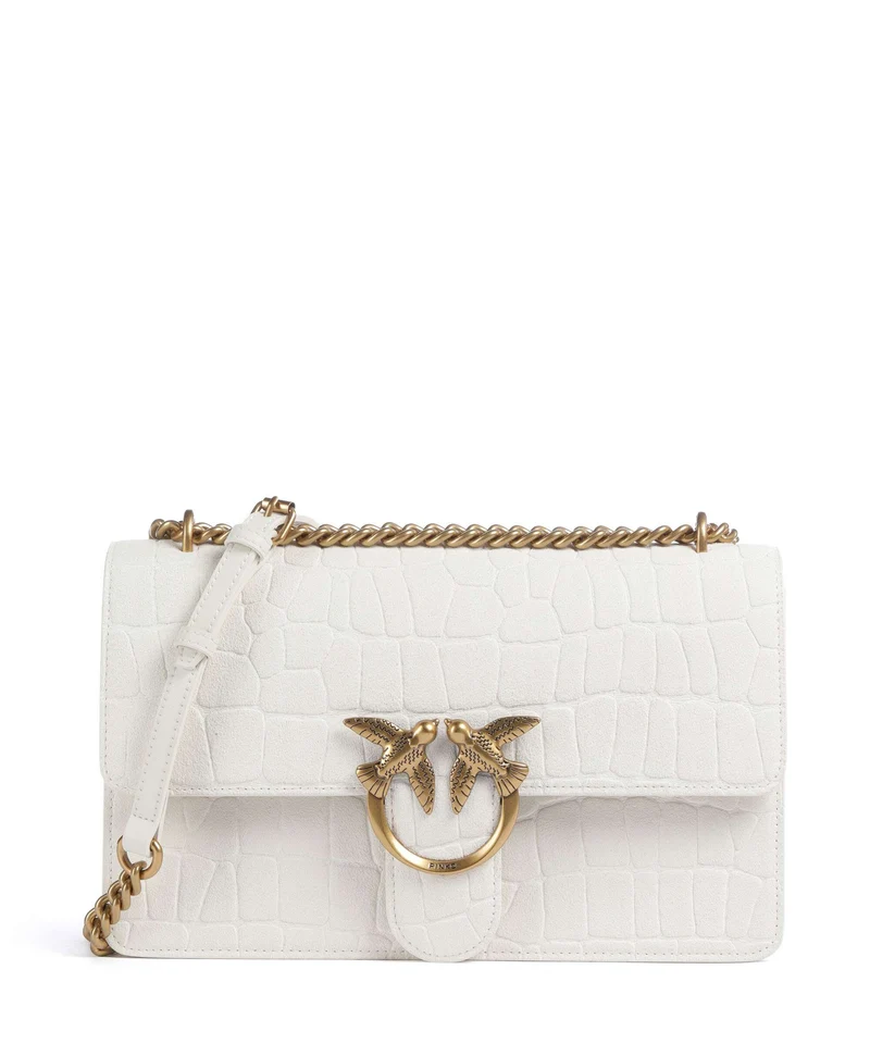 Pinko Love One Classic Borsa a spalla bianco nembo/antique gold