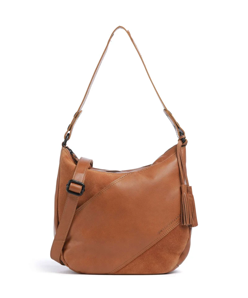 Spikes & Sparrow Suede Mix Natalia Borsa hobo brandy