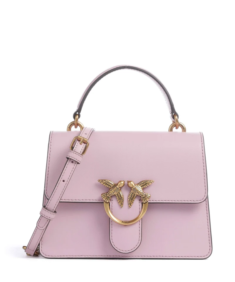Pinko Love One Mini Borsa a mano rosa chiaro/antique gold