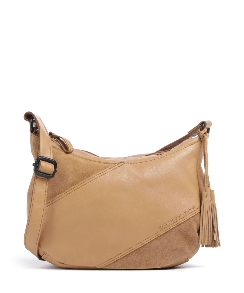 Spikes & Sparrow Suede Mix Lorain Borsa a tracolla camel