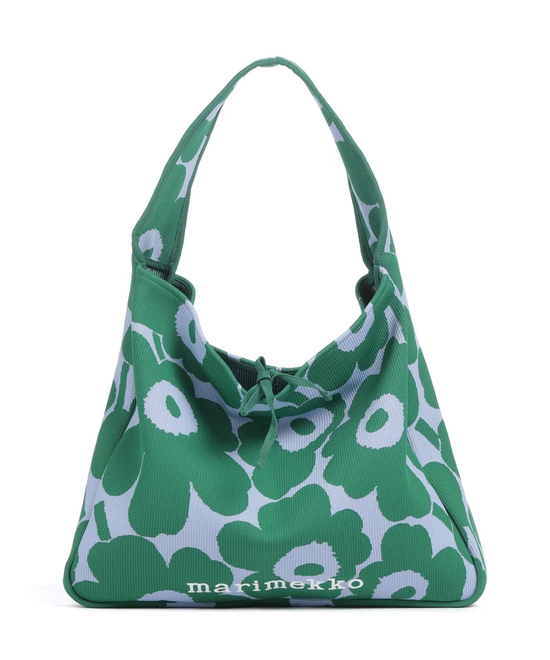 Marimekko Knitted Unikko Borsa hobo dark green/blue