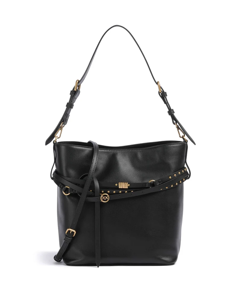 Pinko Belt Classic Borsa a secchiello nero/antique gold