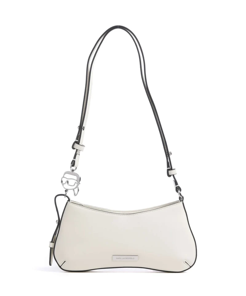 Karl Lagerfeld Ikon Smooth Borsa a spalla off white