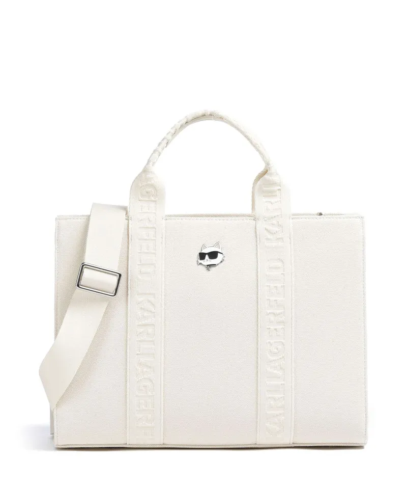 Karl Lagerfeld Ikon Medium Borsa a mano off white