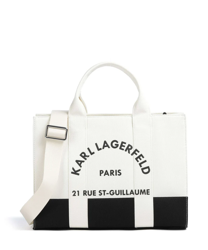 Karl Lagerfeld K/Rue St Guillaume Medium Borsa a mano white/black