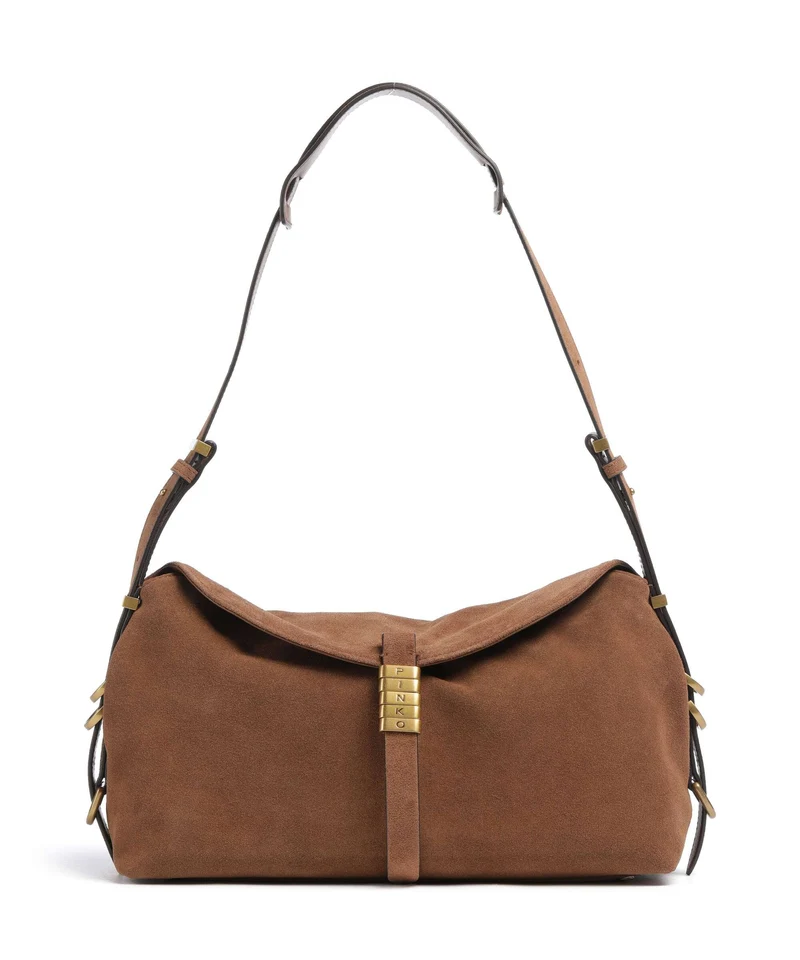 Pinko Saddle Classic Borsa hobo marrone/leone/antique gold