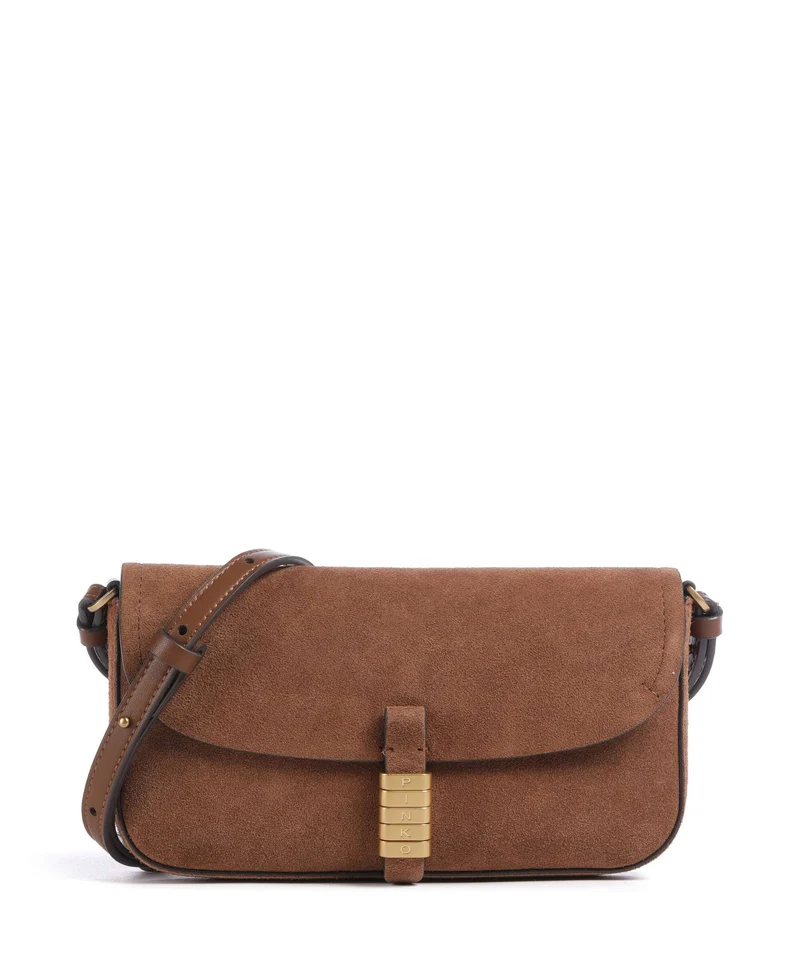 Pinko Saddle Flat Borsa a tracolla marrone/leone/antique gold