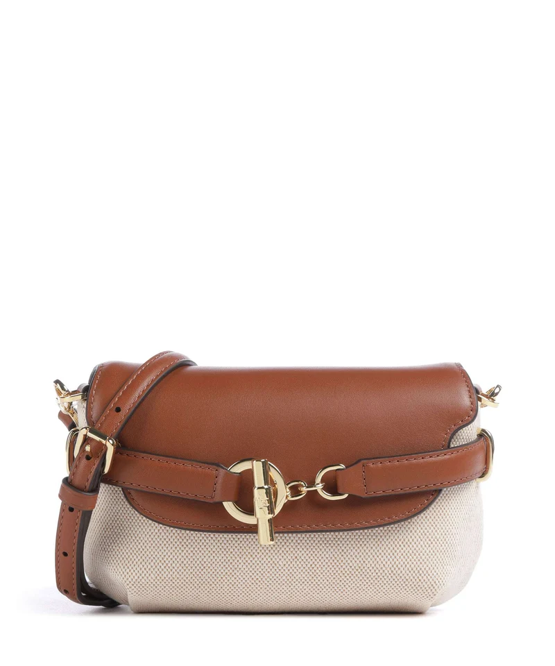 Lauren Ralph Lauren Blaike Small Borsa a tracolla natural/buff canvas/lauren tan