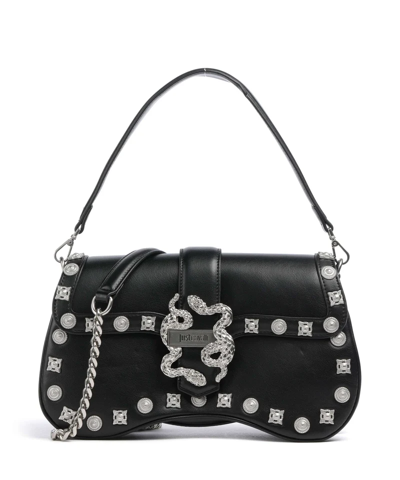 Just Cavalli Iconic Snakes Borsa a spalla black