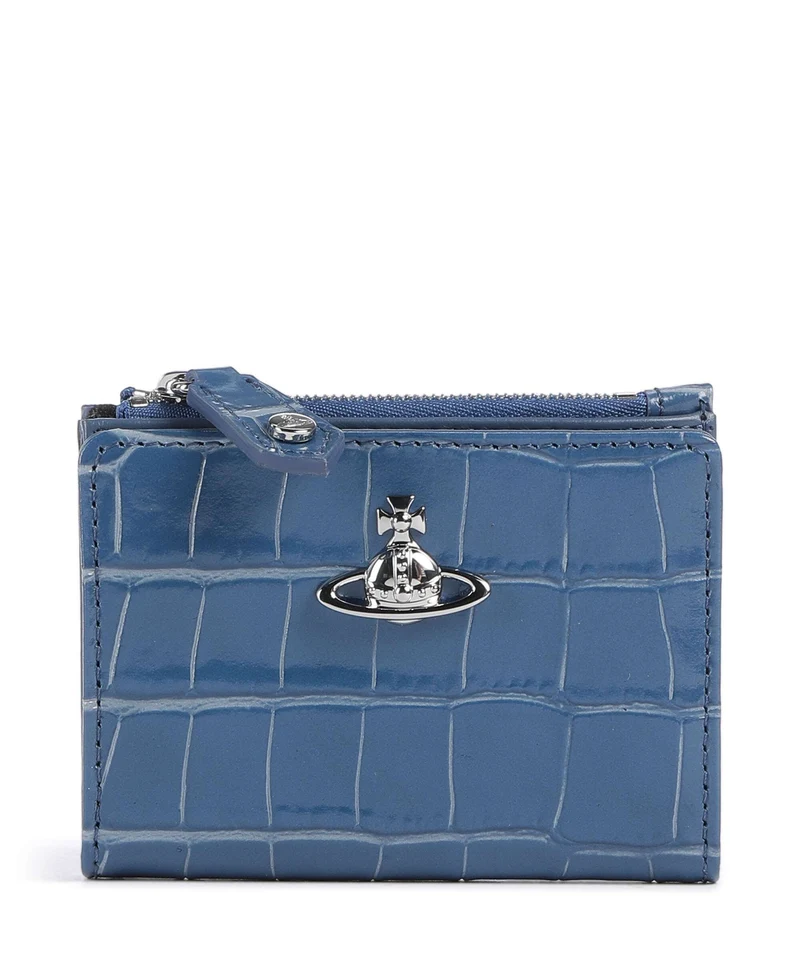 Vivienne Westwood Embossed Croc Slim Portafoglio blue