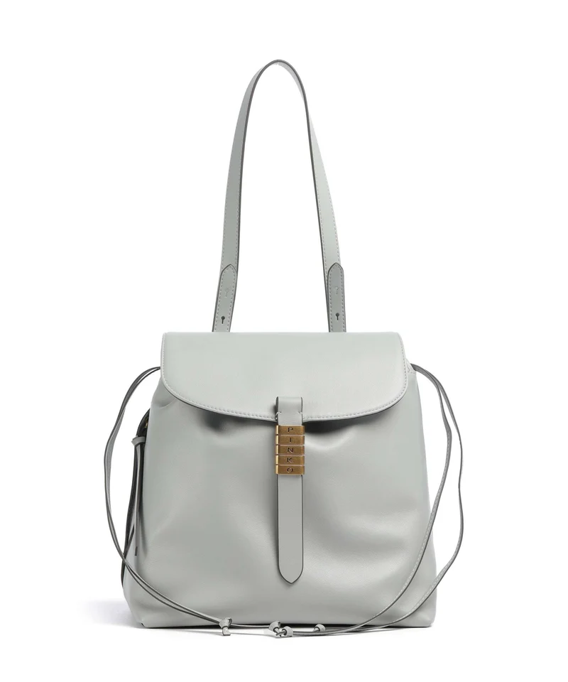 Pinko Saddle Borsa a zainetto grigio perla/antique gold
