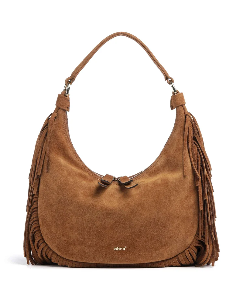 Abro Suede Nana Small Borsa hobo cuoio