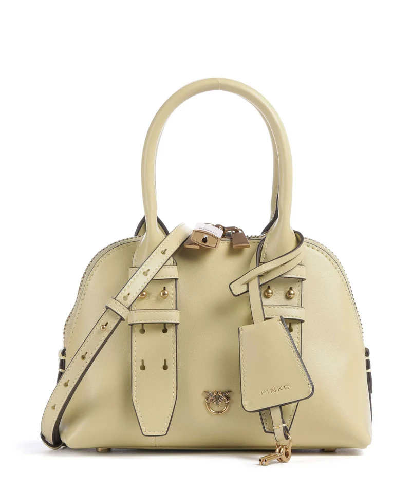 Pinko Bowling Mini Borsa a mano giallo vaniglia/antique gold
