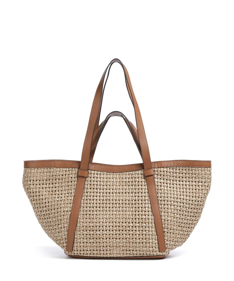 Abro Raffia Cordino Cosmo Large Borsa shopper caramel/cognac