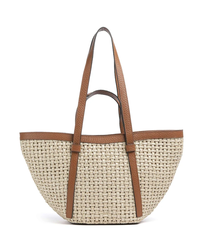 Abro Raffia Cordino Cosmo Medium Borsa shopper caramel/cognac