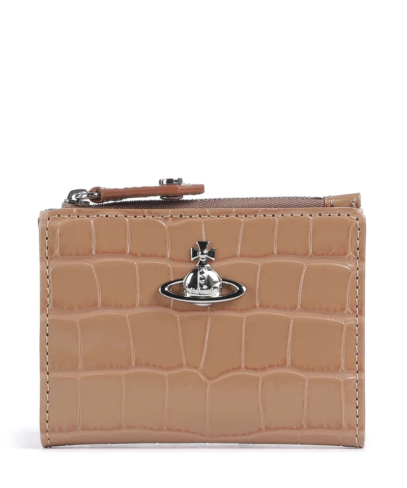 Vivienne Westwood Embossed Croc Slim Portafoglio dusty pink