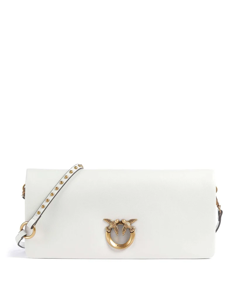 Pinko Click Soft Classic Borsa a tracolla bianco nembo/antique gold